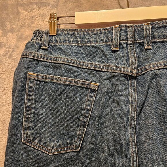 L.L.Bean Jeans Womens 18 Petite Elastic Side Waist Logo Mom Jeans 100% Cotton - Picture 3 of 11